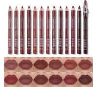 Kalanka-Katiluxiya Lot De 12 Crayons À Lèvres Imperméables Avec Couvercle, Longue Durée Et Imperméable, Crayon À Lèvres Naturel Lip Liner Set, (12, Set)