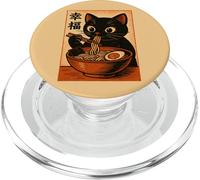 Kalanka-Kawaii Chat Noir Ramen Japonais Rétro Anime Chat Popsockets Popgrip Pour Magsafe