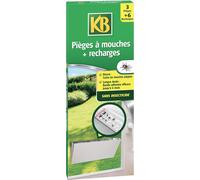 KALANKA-KB KBMOU3 - Pièges à Mouches et Recharges Sans Insecticide - Moustique, moucherons, insectes - Efficace 6 mois - Contient 3 pièges + 6 recharges -Piège collant inodore et discret -Simple d'ut