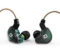 KALANKA-KBEAR KS2 Écouteurs Intra-Auriculaires IEM 1BA 1DD stéréo Intra-auriculaire, HiFi Over Ear Earbud Casque antibruit Hybride avec câble Amovible pour Course à Pied (Pas de Micro, Vert)