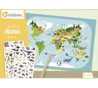 KALANKA-KC042C - Boite créative DÉCALCO MANIA PLANISPHERE - À partir de 6 ans, Planisphère