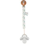 Kalanka-K'doux Attache-Tétine En Tissu Et Bois Fsc Bi-Matière Coton Doux Mousseline Attache-Sucette Pour Bébé 16,5 Cm Motif Colombe Dès La Naissance, K216004