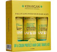 Kalanka-Kerargan - Kit De Voyage Protecteur Uv & Couleur À L'huile De Marula Pour Cheveux Secs Et Colorés - Shampoing, Après-Shampoing, Masque - Sans Sulfate, Ogm, Huile Minérale - 3x100ml