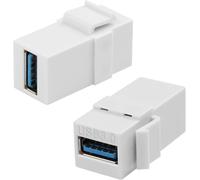 KALANKA-Keystone Adaptateur pour prise USB 3.0 5 Gb/s USB 3.0 Prise Keystone Wall Plate, connecteur modulaire, angle 180° 5 V/2 A pour panneau mural standard, 2 pièces Couleur :