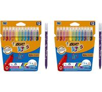 Kalanka-Kids Kid Couleur Feutres De Coloriage À Pointe Moyenne - Couleurs Assorties, Etui Carton De 10+2 (Lot De 2)