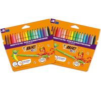 Kalanka-Kids Kid Couleur - Feutres De Coloriage Lavables À Pointe Moyenne - Couleurs Assorties, Lot De 2 Etuis Carton De 18