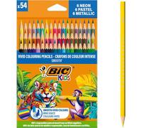 Kalanka-Kids Smooth Crayons De Couleur Fabriqués Avec 100% De Bois Sourcé De Manière Responsable - Couleurs Standard, Métallique, Pastel Et Néon Assorties, Pack De 54