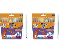 Kalanka-Kids Visaquarelle Feutres De Coloriage Lavables Avec Pointe Pinceau - Couleurs Assorties, Etui Carton De 10 (Lot De 2)