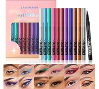 Kalanka-Kit 12 Couleurs D'eyeliner Liquide Mat, Crayon Eyeliner Liquide Coloré, Ultra Précision, Séchage Rapide, Glisse Douce, Résistant À La Boue, Waterproof Pigmented Eye Liner Makeup Kit Cadeau