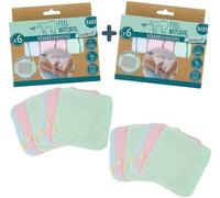 Kalanka-Kit 2 Sets De 6 Débarbouillettes Bébé - Serviette Visage 21,5 X 21,5 Cm - Matière Ultra Douce Adaptée Aux Peaux Sensibles - Lavable Et Réutilisable - Alternative Responsable