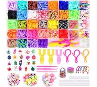 KALANKA-Kit Bracelet Elastic 3000+ Elastique pour Bracelet 32 Couleurs Élastique Bracelet Elastique Enfant Loom Bands Métier à Tisser Boite Coffret Diy Rubber Ensemble d'élastiques Colorés Fabricatio