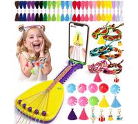 KALANKA-Kit Bracelet Fille, Kit d'artisanat de Bracelet d'amitié avec Support de Téléphone et 35 Fils avec 16 Décorations DIY, Kit Créatif Enfant Jouets, Cadeaux d'anniversaire pour âgés de 6 à 12 An