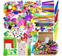 KALANKA-Kit Bricolage, DIY Activités Manuelles pour Enfants 3-12 Ans, Avec Cure-Pipe, Pompons, Yeux Gluants, Scrapbooking et Plumes, Fournitures Éducatives, Loisirs Créatifs