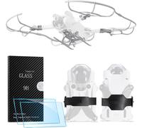 Kalanka-Kit De 2 Films En Verre Tremp¿¿ Pour L'¿¿Cran De La Manette + Train D'atterrissage Pliable + Protection D'h¿¿Lice + Sangle ¿¿ Fixer Compatible Avec Drone Dji Mini 3 Pro