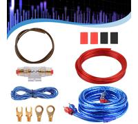 KALANKA-Kit de Connexion Amplificateur de Voiture, 8GA Kit de Cables Installation Amplificateur Subwoofer, Kit Amplificateurs de Puissance Audio de Voiture, Haut-Parleur Subwoofer d'installation Kit