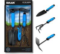 KALANKA-- Kit de Jardinage - 3 Outils - Comprend Une Pelle Large, Une Lance + Une Fourche et Un cultivateur - Poignées ergonomiques et antidérapantes - Outil en Acier