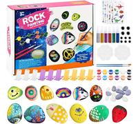 KALANKA-Kit de Peinture sur Pierre pour Enfants, 12 Galets à Décorer, Kits de Loisirs Créatifs/de Bricolage pour Enfants, Cadeau Créatif pour Convient Aux Garçons et Filles de 3-10 Ans
