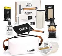 Kalanka-Kit De Rasage - Rasoir De Sécurité/Rasoir De Sûreté + 40 Doubles Lames + Blaireau De Rasage + Savon De Rasage 150ml + Baume Après Rasage 30ml + Pierre D'alun + Grand Sac ¿ Barber Tools ¿