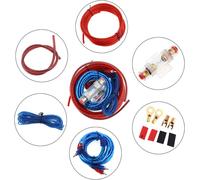 KALANKA-Kit d'installation d'amplificateur, kit d'installation de caisson de basses d'amplificateur de cablage audio de voiture, cables de haut-parleur cordon d'alimentation de voiture