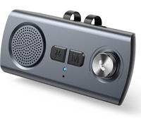 KALANKA-Kit Main Libre Voiture Bluetooth 5.3, GPS Haut-Parleur Micro Musique avec Bouton de Volume Assistant Siri&Google Auto Reconnexion, Enceinte Voiture Pare-Soleil 800mAh Slot Carte TF