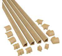 KALANKA-Kits de Goulottes, Goulotte Passe-Câble Quart de Rond, Solution Moulure Sol - 4X 22mm (Largeur) x 22mm (Hauteur) x 1m Longueur - Peut se teindre