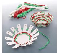 KALANKA-Kits de paniers de Noël à tresser (Paquet de 4) - Loisirs créatifs de Noël pour Enfants, Rouge,Blanc