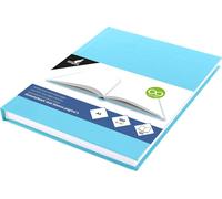 KALANKA-KTC K-5357 Carnet de croquis vierge A5 avec couverture rigide bleu pastel, 80 feuilles, papier blanc 100 g sans acide, bleu