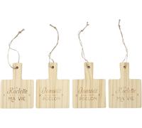 KALANKA-- KU6536 - Repose Poelon A Raclette en Bois X4 Cuisine Cuisson Specifique Plaque Rechaud Plancha Barbecue