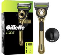 Kalanka-Labs Rasoir Pour Homme, Avec Barre Exfoliante Édition Champion Gold, Manche Et Cartouche A 5 Lames, A Utiliser Avec Recharges Labs, Rasage Du Visage Avec Un Confort Incroyable