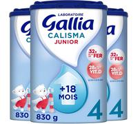 Kalanka-¿ Lait Infantile Calisma Junior 4ème Âge - Lait De Croissance En Poudre Pour Bébé - Sans Huile De Palme - Dès 18 Mois - 75 Biberons - Lot De 3 Boites De Lait 4ème Âge - 3x830g