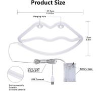 Kalanka-Lampe Au Néon Led Veilleuse Pour Chambre Usb Chargeur Lampe Décorative Suspendue Pour Pour Enfants Chambre Fête Danniversaire Décor De Mariage (Lèvres Rose)