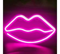 Kalanka-Lampe Au Néon Led Veilleuse Pour Chambre Usb Chargeur Lampe Décorative Suspendue Pour Pour Enfants Chambre Fête Danniversaire Décor De Mariage (Lèvres Rose)