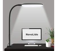 KALANKA-Lampe de Bureau à Pince LED avec Adaptateur USB, Lampe de Table Flexible à 360 ° avec 3 Modes de Couleur et Gradation en Continu, Lampe à Pince, Protection des Yeux, Fonction Mémoire