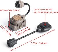 KALANKA-Lampe de Casque Tactique MPLS3, lumière Blanche/Infrarouge Vert Lampe de tête LED indicateur de Signal de sécurité Casque de Sauvetage Lampe de Poche (Noir)