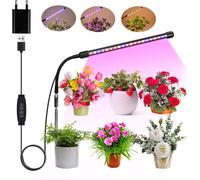 KALANKA-Lampe de Plante, Lampe LED Horticole Réglable Lampe de Croissance à Spectre Complet avec Adaptateur Secteur et Minuterie 3/9/12H, Lampe pour Plante 3 Modes pour Semis, Croissance (sans Scinti