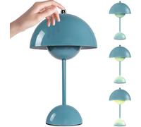 KALANKA-Lampe de table en forme de champignon - Sans fil - Intensité variable - 3 000 K - 6 000 K - 3 000 K - 3 modes de luminosité - Pour chambre à coucher, bureau, bars et restaurants