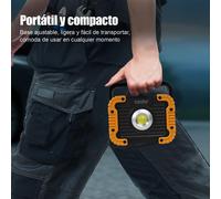 KALANKA-Lampe de travail LED avec bord orange - 3 modes, 320 lm, aimant et support, 4 piles AA incluses pour atelier, camping et urgences - Type Y