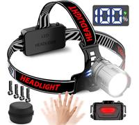 Kalanka-Lampe Frontale Avec Détecteur De Mouvement, Écran Lcd, Lampe Frontale Led Rechargeable, Feu Arrière Rouge, Super Lumineux, 20 000 Lumens, 3 Modes De Mise Au Point Réglable, Powerbank Avec Étu