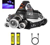 Kalanka-Lampe Frontale Uv, Lampe Uv Frontal Blacklight Avec Lumière Ultraviolette 395-400nm Pour L'art, Pêche De Nuit, Chiens De Grue, Scorpions, Taches D'urine Pour Animaux De Compagnie