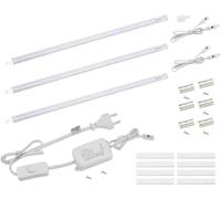 KALANKA-Lampe LED pour montage sous plan avec interrupteur 5W 400LM 3000K Barre lumineuse de cuisine Eclairage de vitrine avec 3x26cm Stripes pour cuisine placard Extensible par système d'enfichage