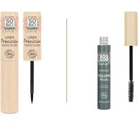 Kalanka-Léa Nature So Bio Étic Routine Maquillage Yeux \U2013 Eyeliner Précision (Noir - 3 Ml) + Mascara Volume Absolu (Noir \U2013 8 Ml) Certifié Bio 100% De Pigments D`Origine Naturelle Mad