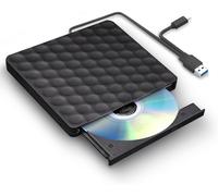 KALANKA-Lecteur CD/DVD Externe pour PC, USB 3.0 Type C Graveur Enregistreur Portable RW/ROM Mince Transmission Rapide Câble USB Intégrée Windows/Mac OS/iMac/Macbook/Laptop/Desktops/PC