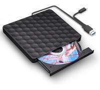 KALANKA-Lecteur CD/DVD Externe USB 3.0 et Type C Portable CD-R/-RW Drive, Lecteur Graveur Portable CD, pour PC, Laptop, Desktops, Windows 7/8/10/11/XP/Vista/Linux et Mac OS/Macbook