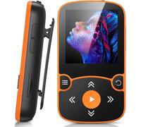 KALANKA-Lecteur MP3 Bluetooth 5.3 avec Clip, 32Go Baladeur Sport Portable, Lecteur de Musique avec Bouton Volume Ind¿¿pendant/Radio FM/Podom¿¿tre/Enregistreur Vocal, Externe Jusqu'¿¿ 128Go-Orange