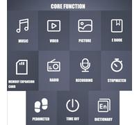 KALANKA-Lecteurs MP3 MP4, Lecteur de Musique Bluetooth, Enregistreur Vocal Num¿¿rique avec ¿¿cran Couleur de 1,8 Pouces, Son sans Perte, Prise en Charge du Livre ¿¿lectronique, Chronom¿¿tre(Bleu + 4 G