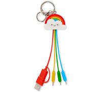 KALANKA-Legami - Câble de charge multiple Link Up, Thème Rainbow, avec porte-clé, 4 câbles de charge, USB, Type-C, Micro-USB, Lightning, avec adaptateur USB de type C, câble revêtu de TPE