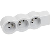 KALANKA-LEGRAND - Multiprise Extra-Plate à Câbler - 3 Prises avec Terre - Livrée Sans Cordon/Sans Fiche - Blanc et Gris Clair