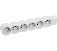 KALANKA-LEGRAND - Multiprise Extra-Plate à Câbler - 6 Prises avec Terre - Livrée Sans Cordon/Sans Fiche - Blanc et Gris Clair