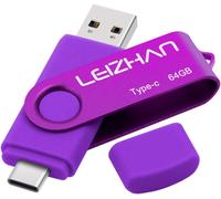 KALANKA-LEIZHAN Clé USB 3.0 64 Go Flash Drive USB Type C OTG Pendrive USB pour Huawei Samsung Smartphone Android de Type C-Violet