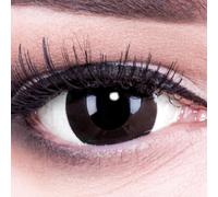 Kalanka-Lentilles De Contact Colorées Mini Sclera Halloween 'black Out' - 17mm Horror Lenses Incl. Étui - 1paire (2 Pièces) I Sans Correction I 0,00 Dioptries